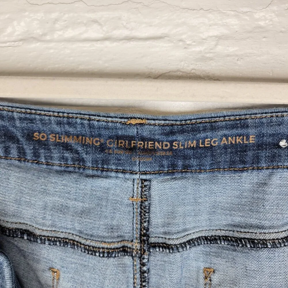 So Slimming By Chico's Women's Size 14 Jeans Girlfriend Slim Leg Ankle - Picture 3 of 5